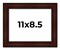 11x8.5 Distressed Brown Picture Frame - UV Acrylic, Foam Board Backing, Hanging Hardware